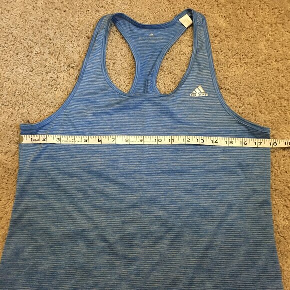 Adidas Blue Striped Racerback Tank Top - Picture 12 of 14